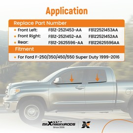 maXpeedingrods 4PCS Window Weatherstrip Moulding Trim Seal Belt Kit for Ford F250 F350 F450 F550 Super Duty 1999-2006 Replace F81Z2521452AA F81Z2521453AA F81Z2625596AA