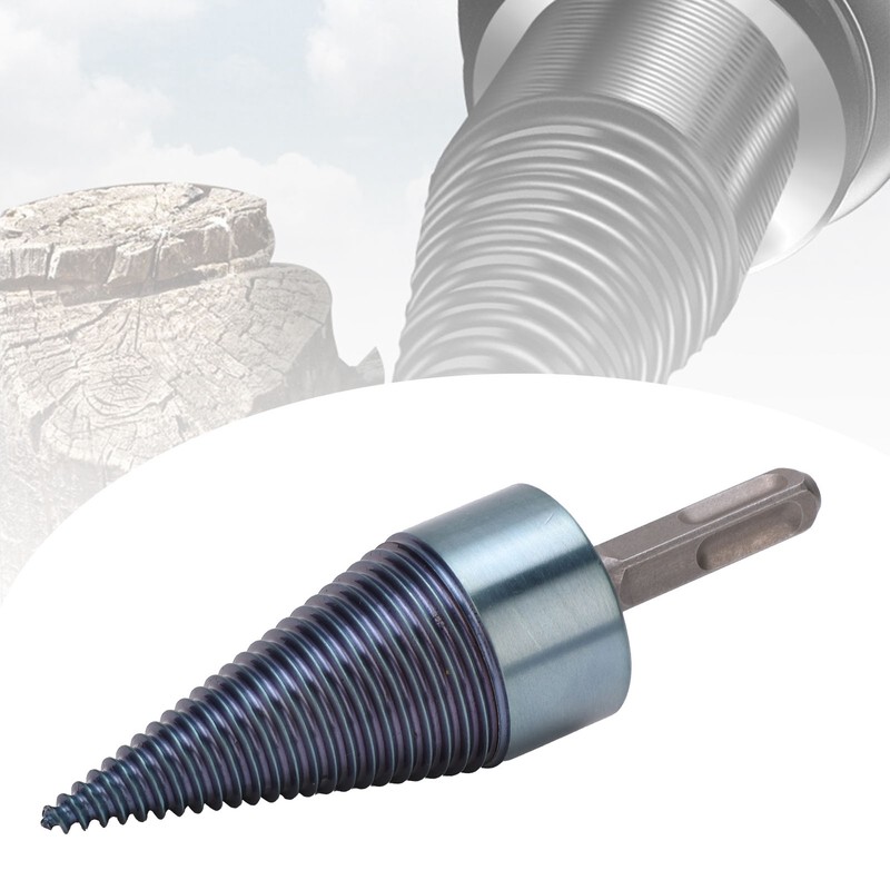 Firewood Split Drill Bit Square Shank BluePlated Screw Cone Head