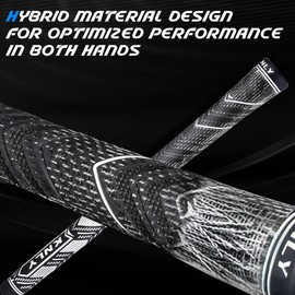 KNLY Hybrid Golf Grips Set of 13,High Feedback Multi-Compound Golf Club Grips,Grain Sense Non-slip Texture Design,Standard/Midsize,13 Grips with 15 Tapes and 13 Grips with All Repair Kits for Choice.(Black-Pro Kit(13 Grips with All Repair Kits), Standard