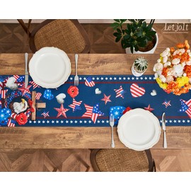 Letjolt Independence Day Table Runner 12x72 Inches July Fourth Table Runner