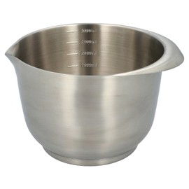 Birkmann 708594 Premium Baking, Mixing and Serving Bowl, 3.0 Litres, 14.1 x 24 cm, Stainless Steel Bowl with Scale and Non-Slip Ring, Matt
