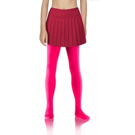 sesto senso Pack of 3 Girls' Tights 40 Denier Children's Tights Opaque Microfibre Colourful, Pink neon