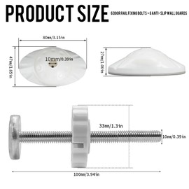 12PCS Stair Gate Extension, Stair Gate Screws with Gate Wall Protector Stair Gate Fittings Pressure Mounted Baby Gate Spindle Rods for Baby Gate Extension