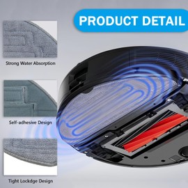 YBVABE Mop Pads for Roborock S8 / S8+ Series / S7 MaxV Ultra / S7 MaxV Plus / S7 MaxV /S7 Pro Ultra / S7 / S7+ Robot Vacuum - 8 PCS Microfiber Mopping Pad Cloth Replacement Accessory