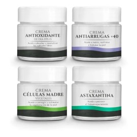 Kit 4 Cremas Antiarrugas +40 Astaxantina, Células Madre
