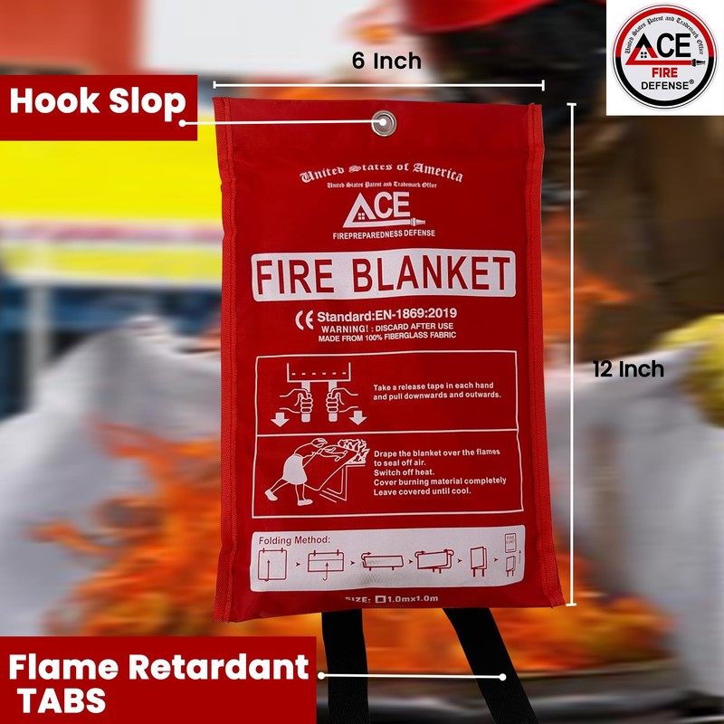 Fire Emergency Fire Blanket - 3-Pack - Fire Suppression Blanket