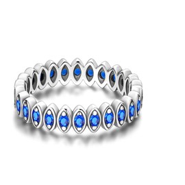 Hapour 925 Sterling Silver Rings for Women Cubic Zirconia Eternity Bands for Women Stackable Vintage Rings Statement Rings