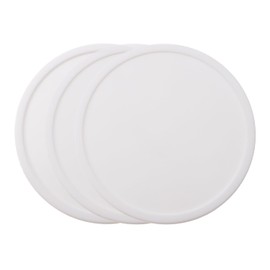 ONLYKXY 3 Pieces 3.93 Inch Silicone Coasters, Round Coasters for Drinks, Beverage Coffee Tea Coaster (White)