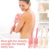 4Pack Back Scrubber for Shower Loofah with Long Handle, Shower