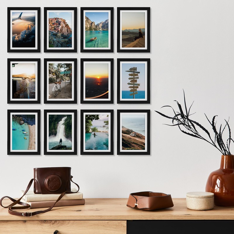 Fixwal 5x7 Picture Frame Set of 12 with Shatter Resistant