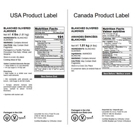 Food to Live - Blanched Slivered Almonds, 4 Pounds Chopped Raw Blanched Almonds, Unsalted, Vegan, Keto, Kosher, Bulk. High in Protein, Vitamin E, Riboflavin. Great for Cooking, Baking, Salads.