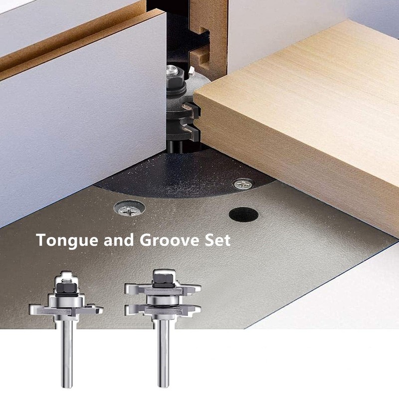 45 Degree Lock Miter Router Bit 1/4 Shank 3-Piece Set:
