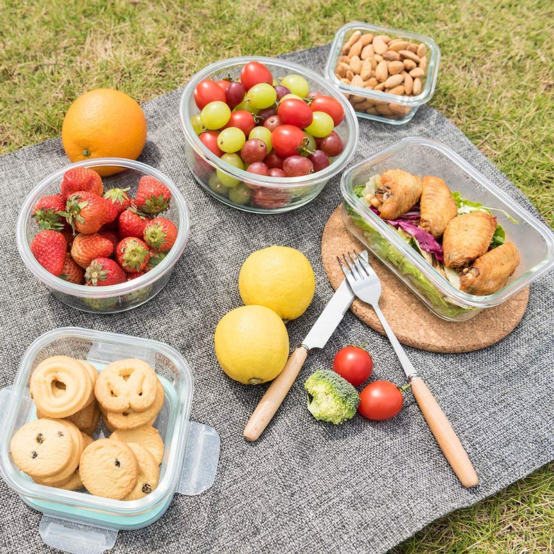 Bayco Glass Food Storage Containers with Lids, [24 Piece] Meal