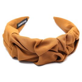 QinGoo Wide Coffee Ruffle Headband Hair Band Painless, Hair Accessory, Ladies, Cute, Stylish, Korean, 1 Piece