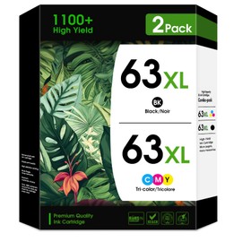 JANMORE 63 XL High Yield Ink Cartridge Combo Pack Replacement Compatible for HP 63XL Envy 4520 4512 4516; Officejet 3830 4655 5255; Deskjet 1112 2130 3630 Printer (1 Black, 1 Tri-Color)