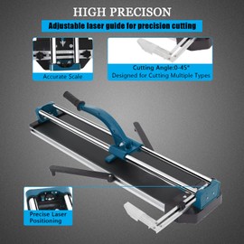 48-Inch Manual Tile Cutter, Laser Guided Precision, Tungsten Carbide Cutting Wheel, Ideal for Porcelain and Ceramic Tiles, Durable All-Steel Construction, Tile Cutting Machine