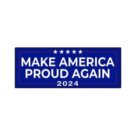 Trump Make America Proud Again 2024 Bumper Sticker Decal (3.37" x 9") | Peel & Stick | Political, Stickers, Politics, Republican, Trump, MAGA, American