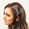Expo International Bowtie Beaded 4 1/2" X 2" Headband, Gold/Black