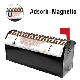 Fall Mailbox Cover 25.5x21 Inch, Football and Fall Y'all Post Letter Box Covers, Autumn Harvest Thanksgiving Magnetic Waterproof Mail Wraps for Outdoor Yard Garden Oversized Mailbox Decor