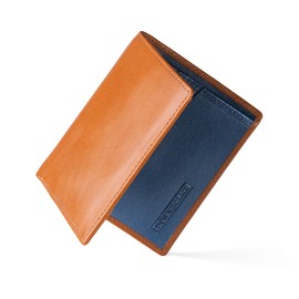 Downholme Bifold Slim Silhouette Men's Leather Wallet, Saddle brown, Foldable