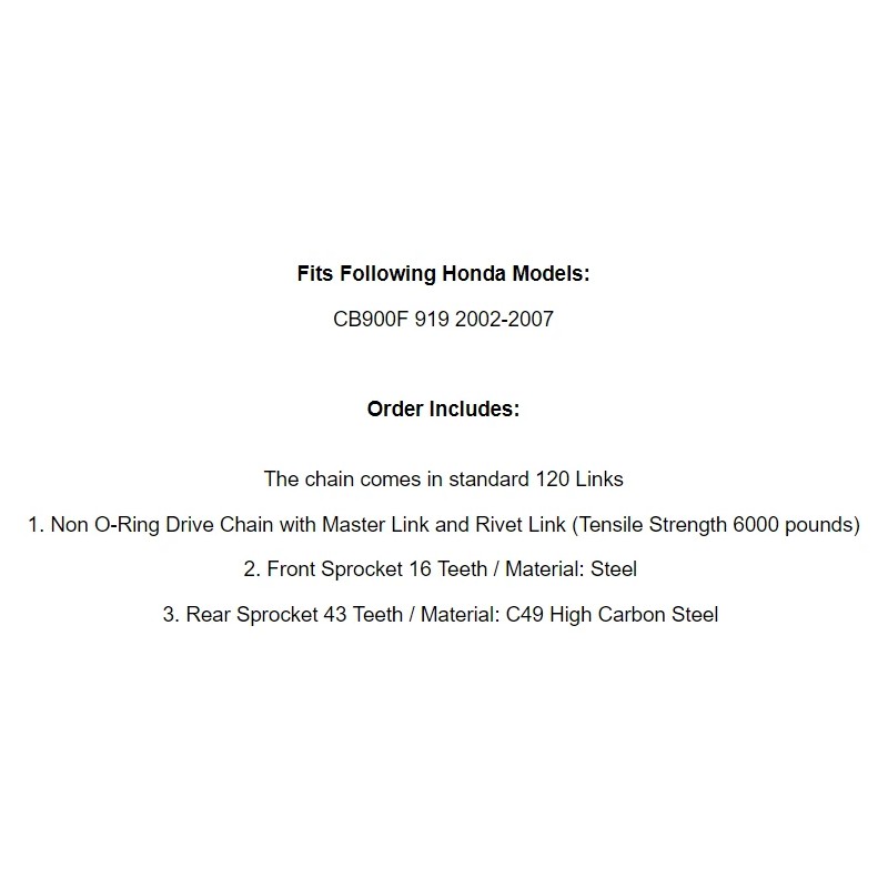 Honda Red Drive Chain And Sprocket Kit for Honda CB900F