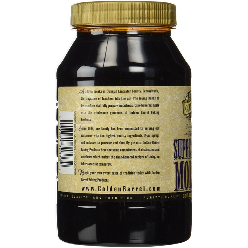 Golden Barrel Unsulphured Supreme Baking/Barbados molasses, 32 Ounce