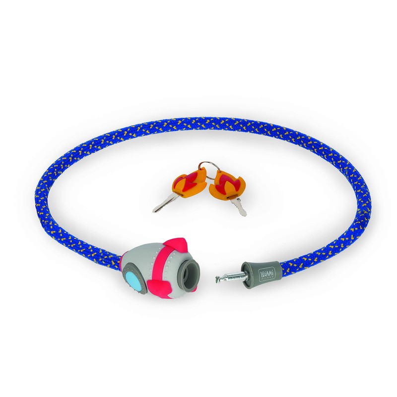 Legami - Bicycle lock with key, tiger motif, polyester exterior,