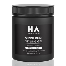 Sleek Bun Gel Hair Gel Women and Men 240 ml - Fix Baby Hair with Hair Gel Sleek Braid Hair Gel Women Developed by Hairdressers