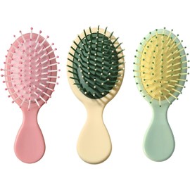 Mini Wet Hair Brush Travel Detangling Brush, 3Pcs Small Size Travel Detangling Brush Air Cushion Hairbrush,Mini Hair Brush Oval Detangler Brush Massage Comb Small Wet Hair Brush,Mini Wet Hair Brush