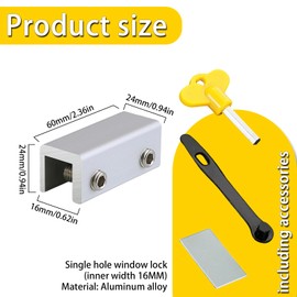 Adjustable Sliding Window Locks with Keys (4 Sets Silver) - Security Lock for Sliding Windows & Patio Doors, No-Drilling Easy Install Child Safety Anti-Theft, Aluminum Alloy