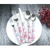 Elegant Peony Flower 20-Piece Stainless Steel Flatware Set – Durable,
