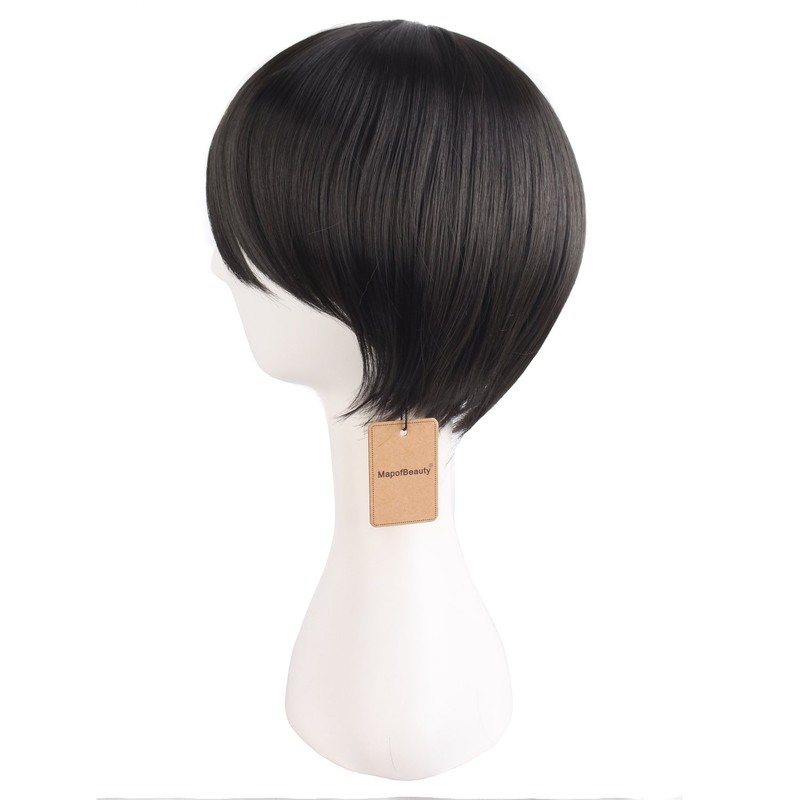MapofBeauty 20"/50cm Double Tail Straight Hair Cosplay Wigs(Black)