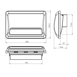Trusty RV Range Hood Oven Exterior Vent Cover w/ Damper Free Shipping White
