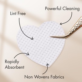 Embagol Eyelash Extension Glue Wipes 200 PCS Lint Free Nail Wipes Non-Woven Fabric Lash Glue Nail Polish Remover for Lash Extension Supplies (White)