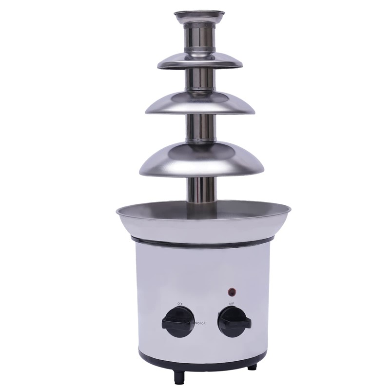 4-tier Electric Chocolate Fondue Fountain, Stainless Steel Chocolate Melting Machine