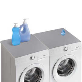 Washer Dryer Covers for the Top Set of 2,23.62" x 23.62" Anti-scratch Washer Cover Mat Kitchen Appliance Covers for Refrigerator Undersink Oven Freezer Laundry Bathroom (Grey, 23.62*23.62)