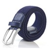 Weifert Men's Stretch Woven 1.3" Wide Elastic Braided Belts (Navy,