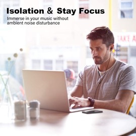 MOXKING Wired Tangle Free Earphones With for kids women small ears, Comfortable and Lightweight Flat Cable Ear bud with Microphone and Volume Control for Cell Phone Laptop (Pink)