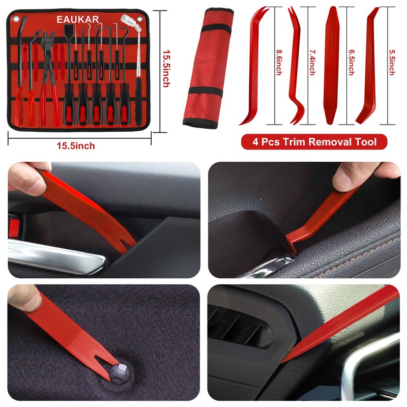 17Pcs Hook and Pick Tool Set with Scraper Auto Clip