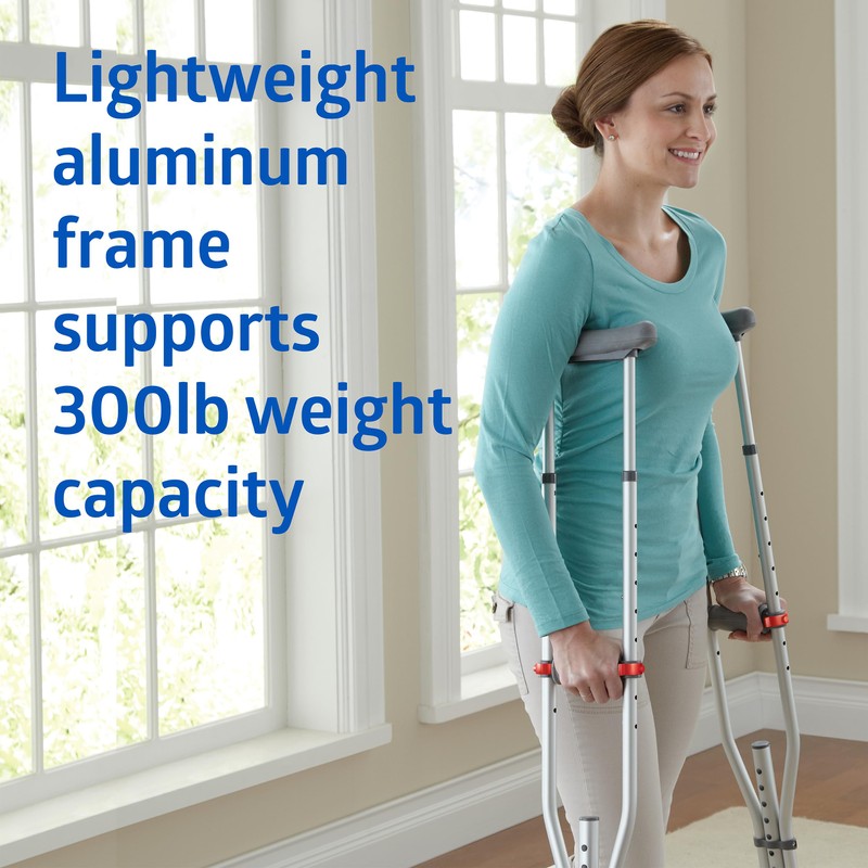 Medline Adjustable Quick-Fit Crutches Easily Adjusts to Fit Kids, Adults