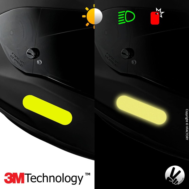 VFLUO - Kit 4 Strips Fluorescent Yellow Reflective Motorcycle Helmet
