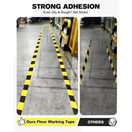 AVERY DENNISON Floor Marking Tape,2 INx108 FT Strong Adhesive Warning Safety Tape,High Durability Caution Tape for Indoor/Outdoor-Warehouses,Factories,Parking Lots,Retail Locations,Black&Yellow,1 Roll