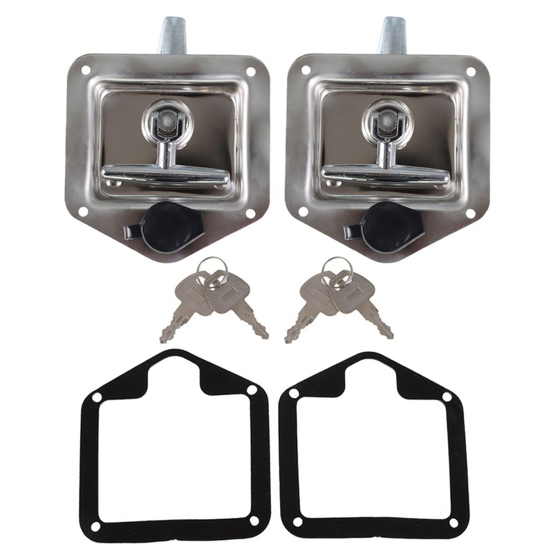 TJHSM 2 Trailer Door La-tch Folding T-Handle Lock Stainless Steel