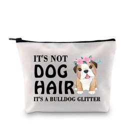 PLITI Bulldog Gift for Women French Bulldog Gift It's Not Dog Hair Glitter English Bulldog Makeup Bag, Dog Hair Bulldog Bagu, Fashionable