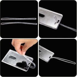 200 Pcs Plastic Luggage Tag Loop Straps, 6 Inch Clear Worm Loops for Bag Tags, Bag Name Tag Loop for Identification ID Card