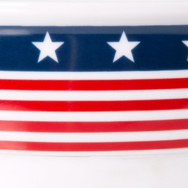 Bone Dry Stars & Stripes Patriotic Flag Ceramic Pet Bowl