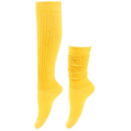LERTREE Funny Slouch Socks Scrunch Stacked Loose Socks Thickened Winter Warm Boot Knee-high Stockings for Women (AU, Alpha, Large, Regular, Regular, Yellow)