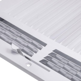 HVAC Premium 12" X 10" 3-Way AIR Supply Grille - Vent Cover & Diffuser - Flat Stamped Face - White [Outer Dimensions: 13.75" w X 11.75" h]