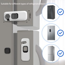 5Pack Child Proof Refrigerator Lock,Fridge Locks for Kids with Sticky Adhesive Pads,Baby Safety Locks for Fridges, Cabinets, Drawers, Double Doors and More (5 Pack)