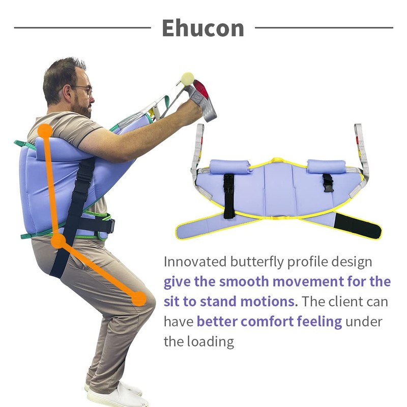 Ehucon Sit to Stand Padded Patient Lift Sling,500lbs Safety Loading